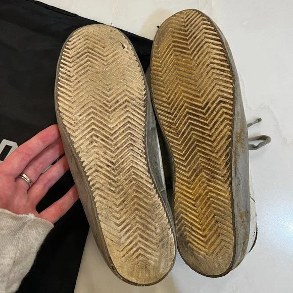 Golden Goose Superstar Leather Sneakers in Silver/White - Picture 10 of 12